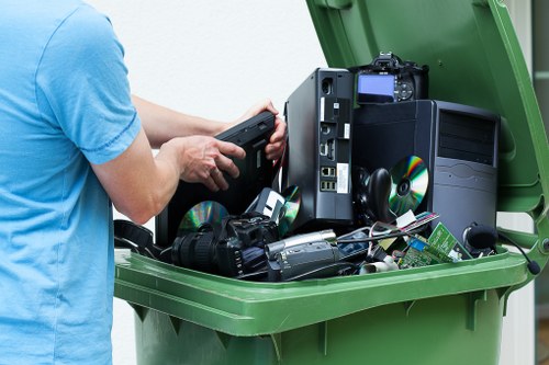 Recycled materials from builders waste being processed